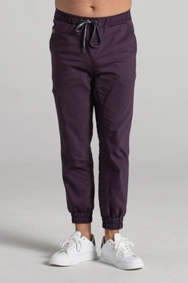 Spodnie medyczne joggery męskie - Sokrates - Dark plum - KangooNature