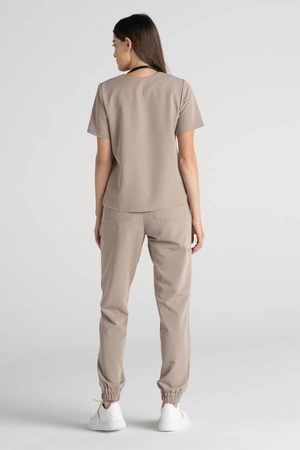 Spodnie medyczne joggery damskie - Merit - Perfect beige - KangooSoft Premium