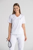 Krótka bluza medyczna damska Florence - Snow white - KangooSoft Premium
